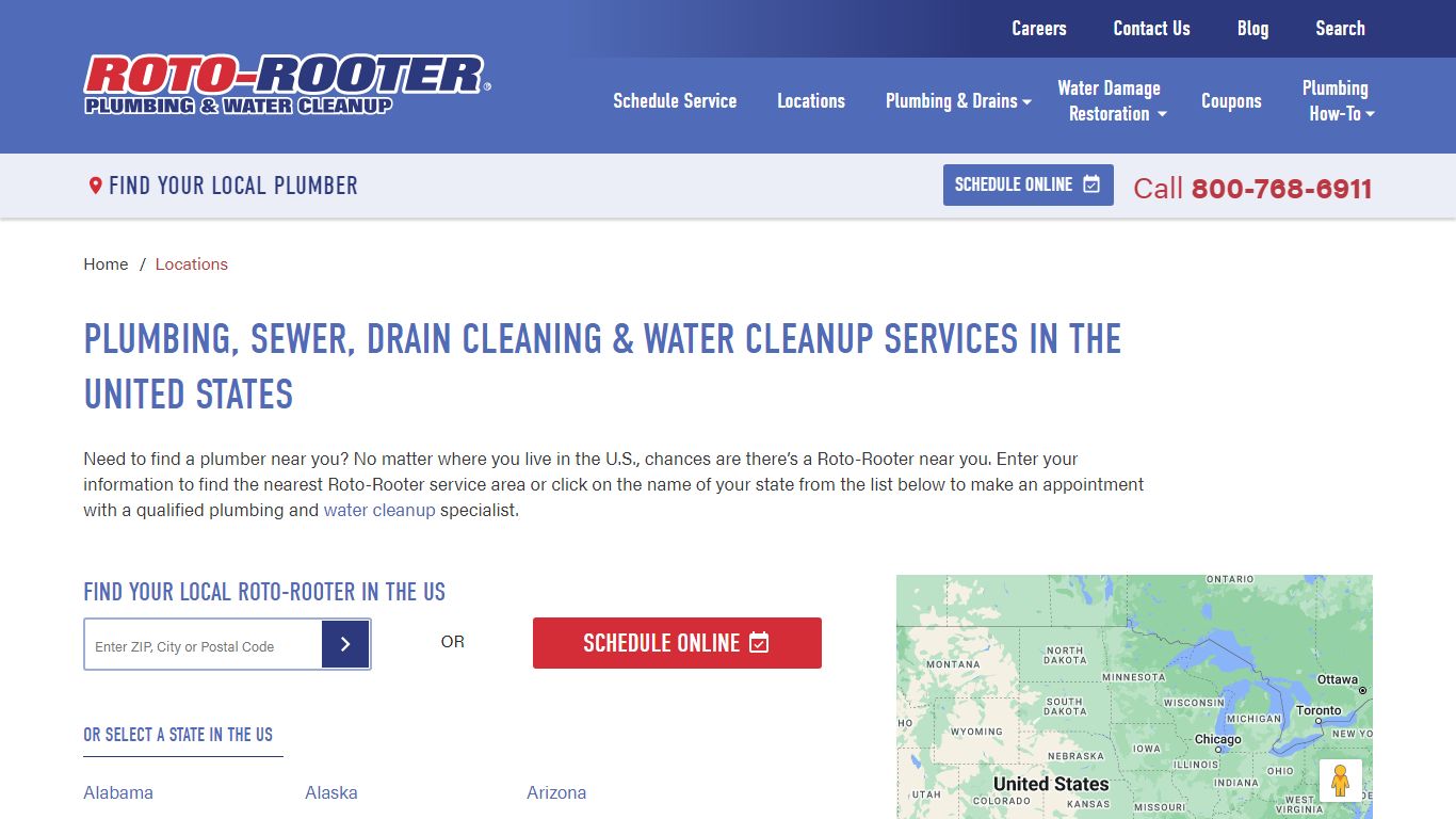 Find a Plumber | Plumbers Near You in the U.S. | Roto-Rooter